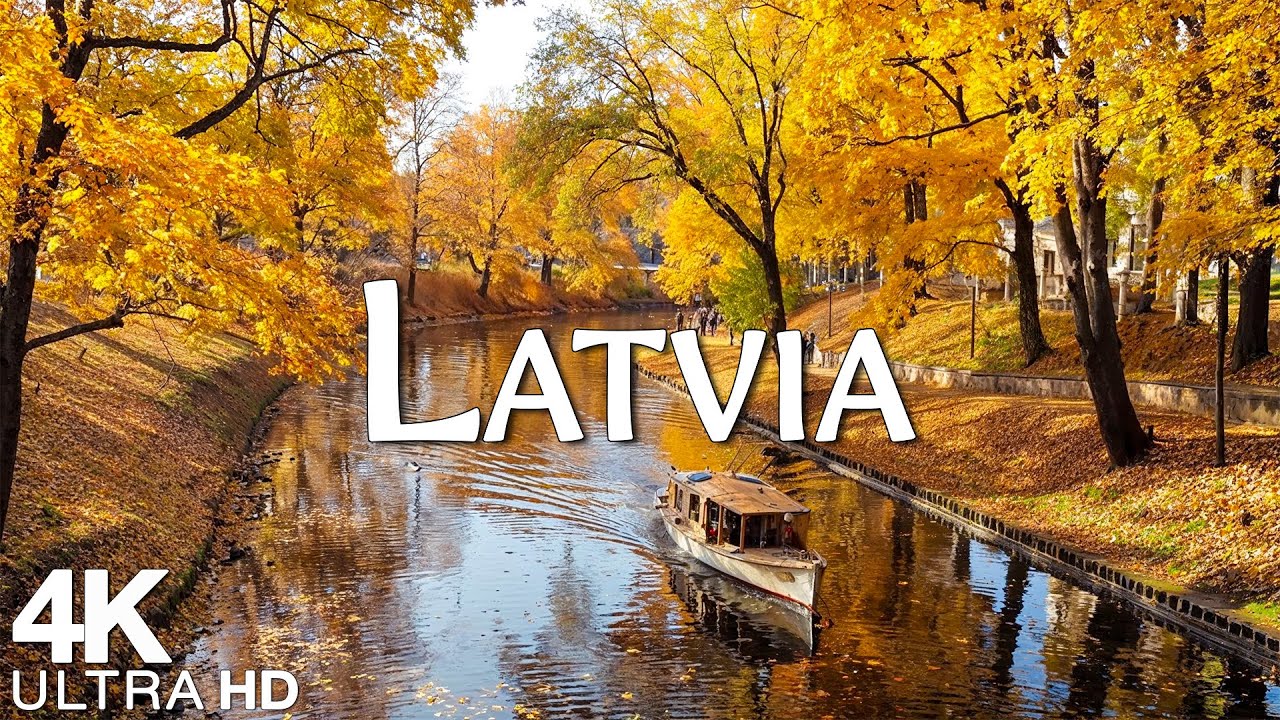 Latvia 4K UHD Autumn Aerial Film - Scenic Fall Landscapes with Calming Music - 4K 60fps Ultra HD