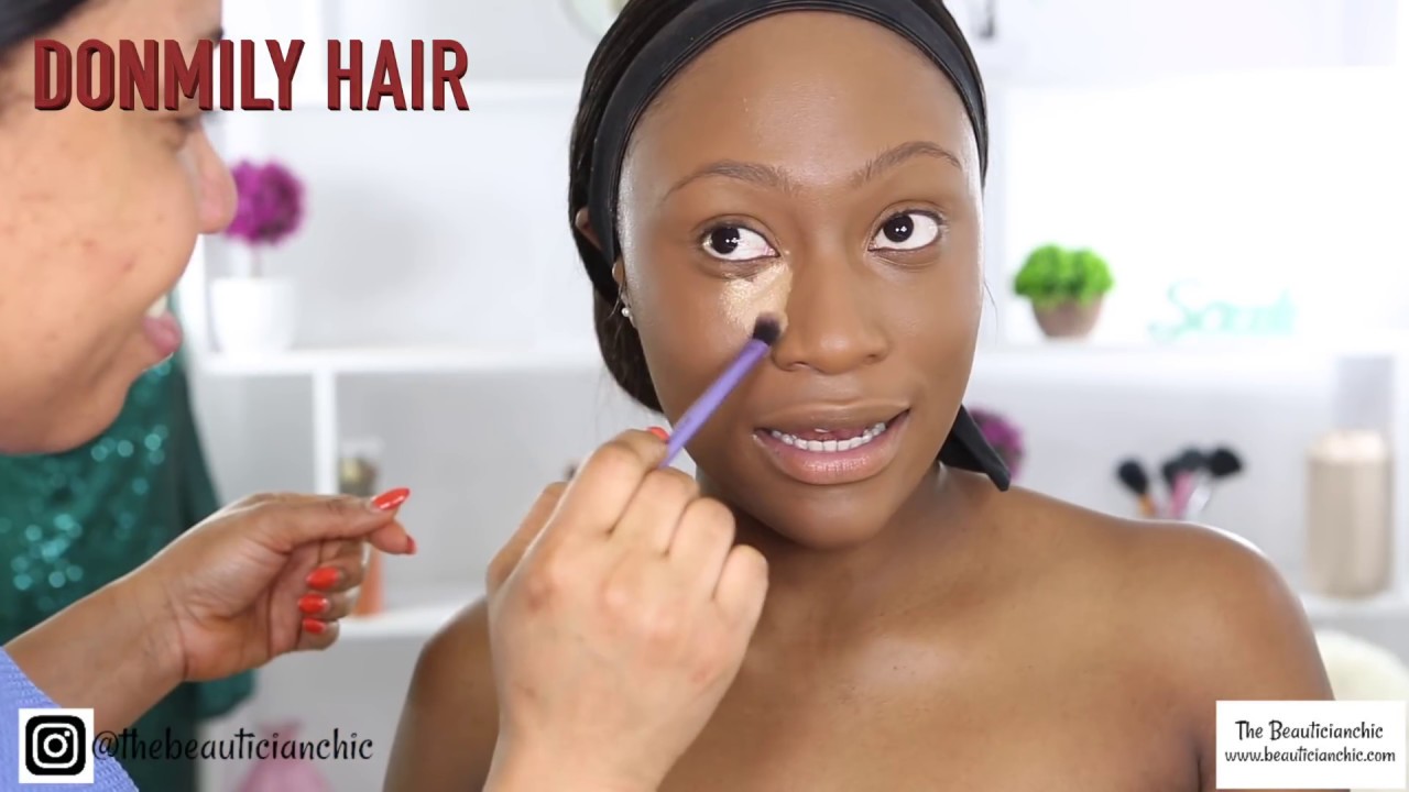 LACE  FRONTAL WIG  AND MAKEUP TRANSFORMATION POWER /DONMILY HAIR