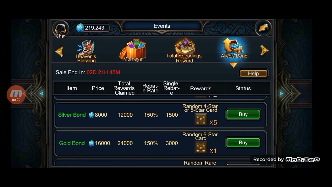Alice bond.Deck Heroes Великая Битва Банк авалантиса акция награды за траты , Event Total spendings