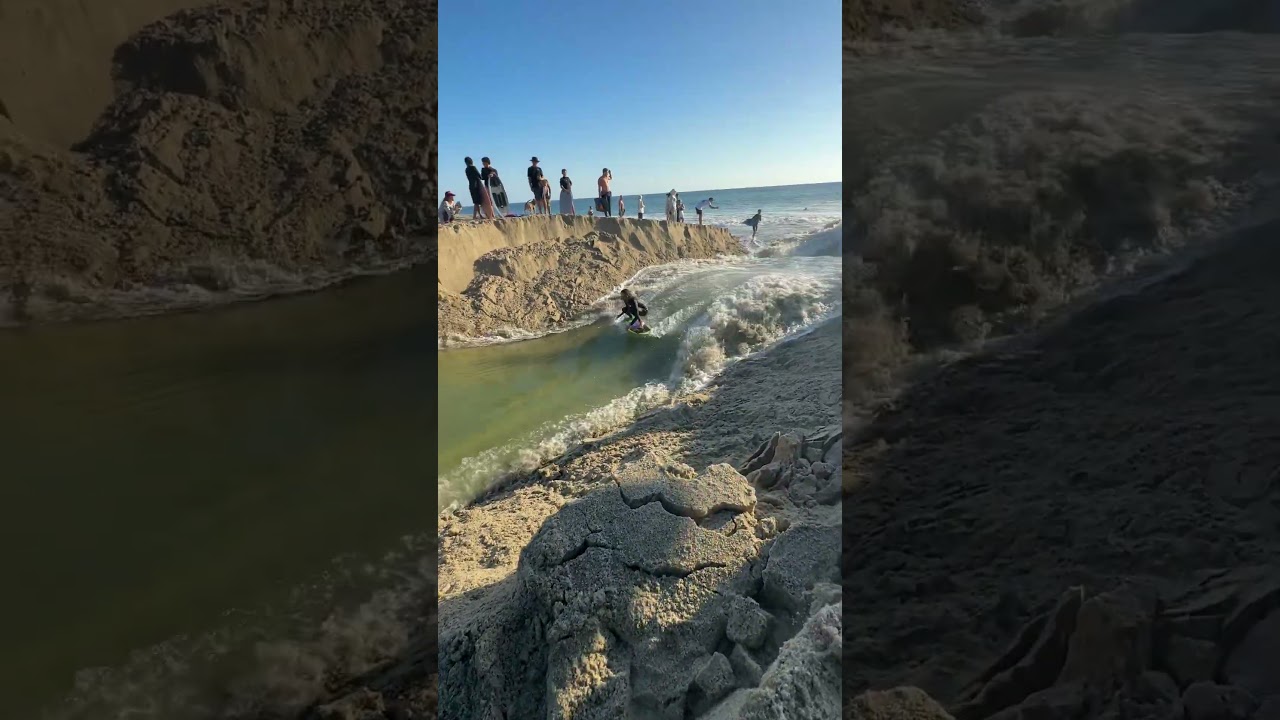 Connecting a river into the ocean in SoCal! This is how standup river waves are formed #surf #river