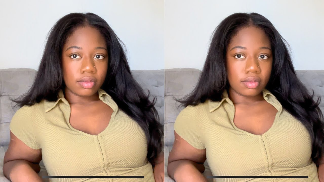 BEST KINKY STRAIGHT U PART INSTALL|NATURAL BLOW OUT LOOK| WEST KISS HAIR