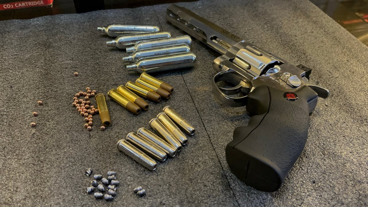 Crosman Airgun SR 357 Revolver unboxing and testing with steel ball and lead pellets cal 177 pointed