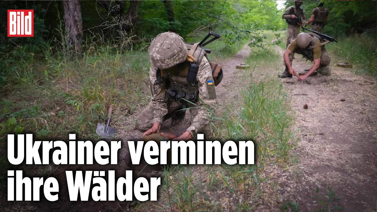 Ukrainische Soldaten vergraben Panzerminen um Donezk