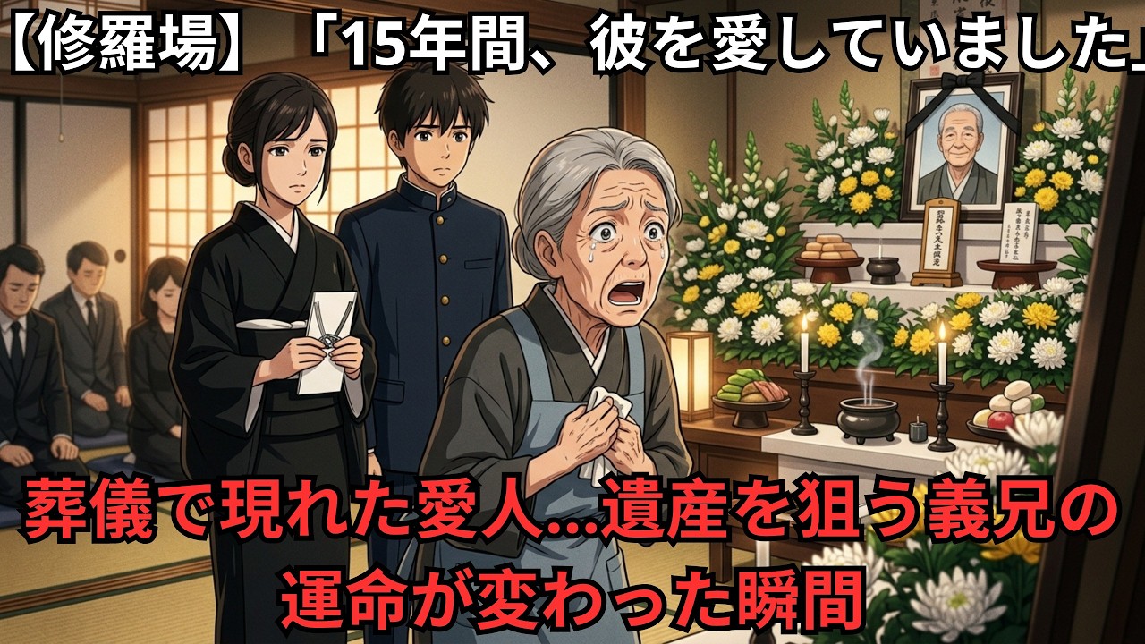 【修羅場】「15年間、彼を愛していました」葬儀で現れた愛人…遺産を狙う義兄の運命が変わった瞬間
