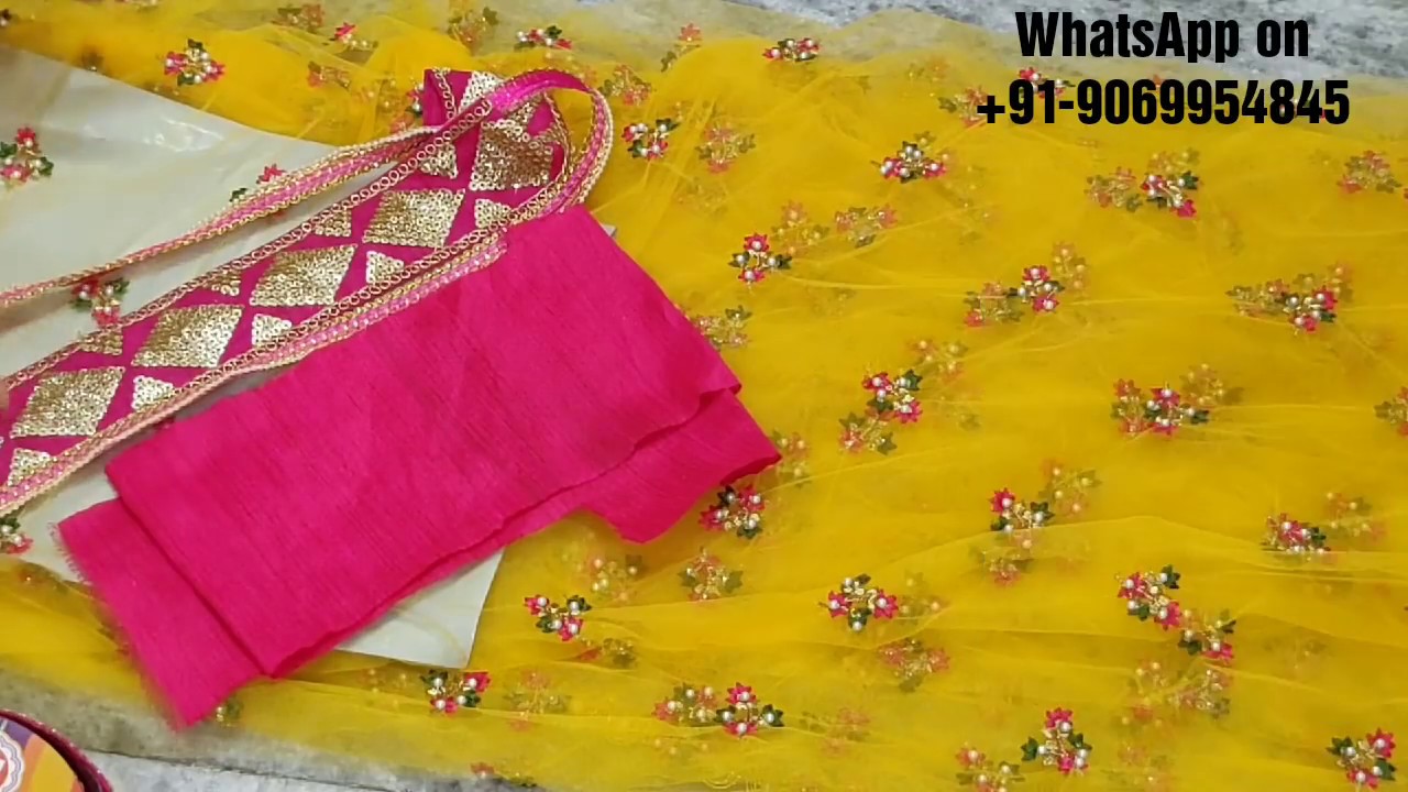 Buy Net Fabric 😃!!make Your Own Style!!Apni Saree Khud se Design Kare😃 #Yellow_Pink_Saree