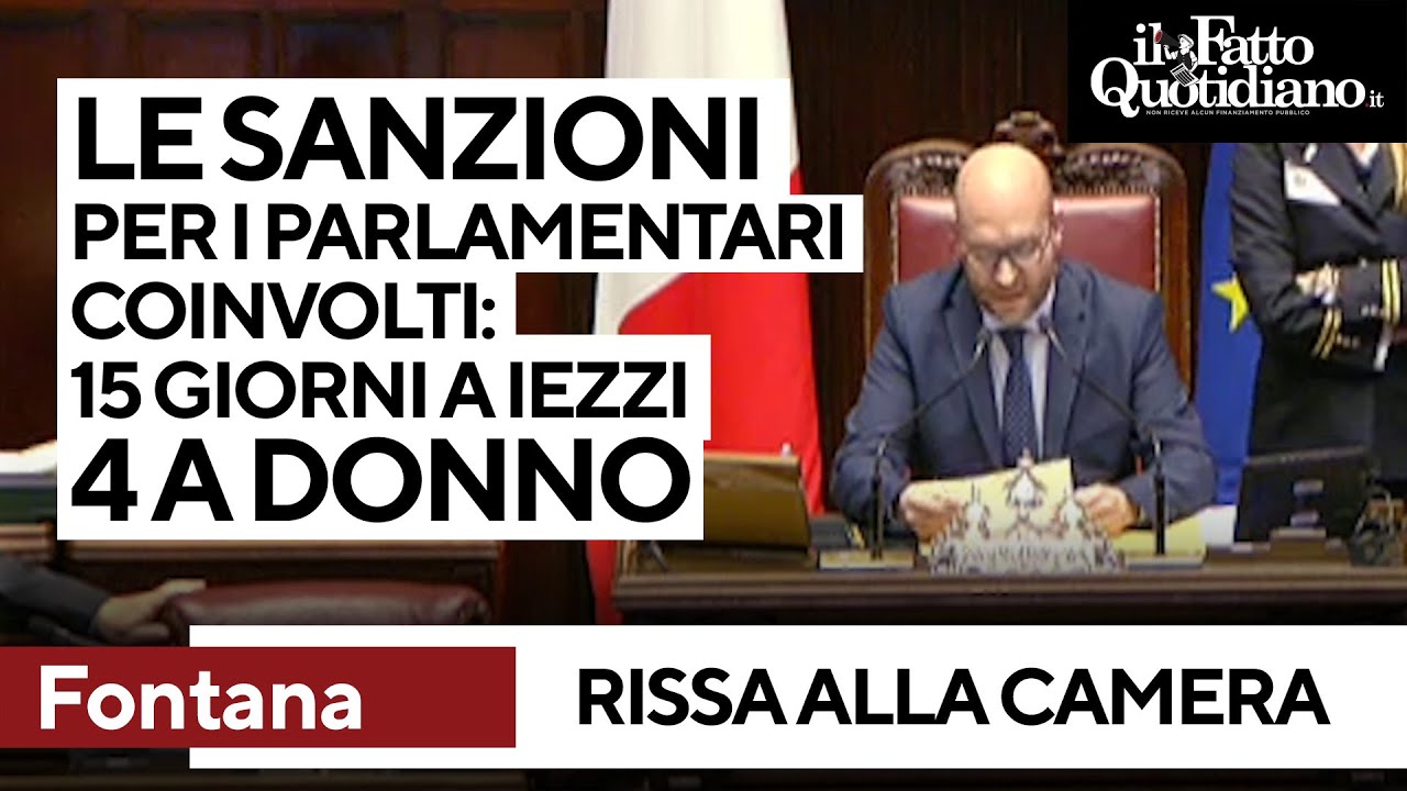 Rissa alla Camera, ecco le sanzioni ai parlamentari coinvolti: 