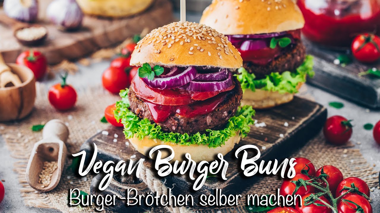 Vegane Burger-Brötchen selber machen *fluffig weiche Brioche Hamburger-Brötchen* Einfaches Rezept!