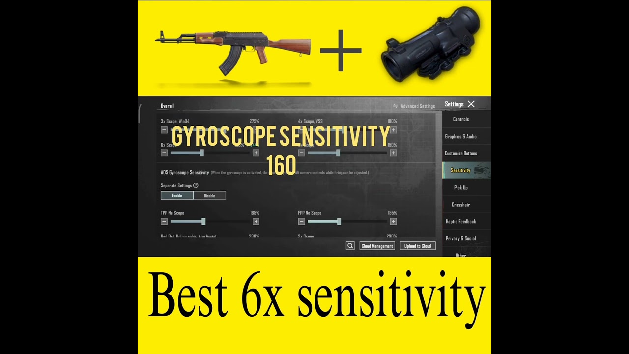 6x + Akm sensitivity bgmi 