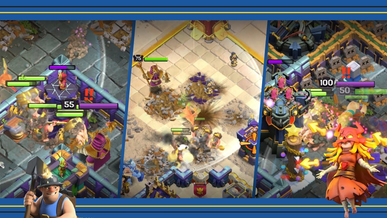 TH17 Queen Charge Mass Miner Attacks (Clash of Clans)