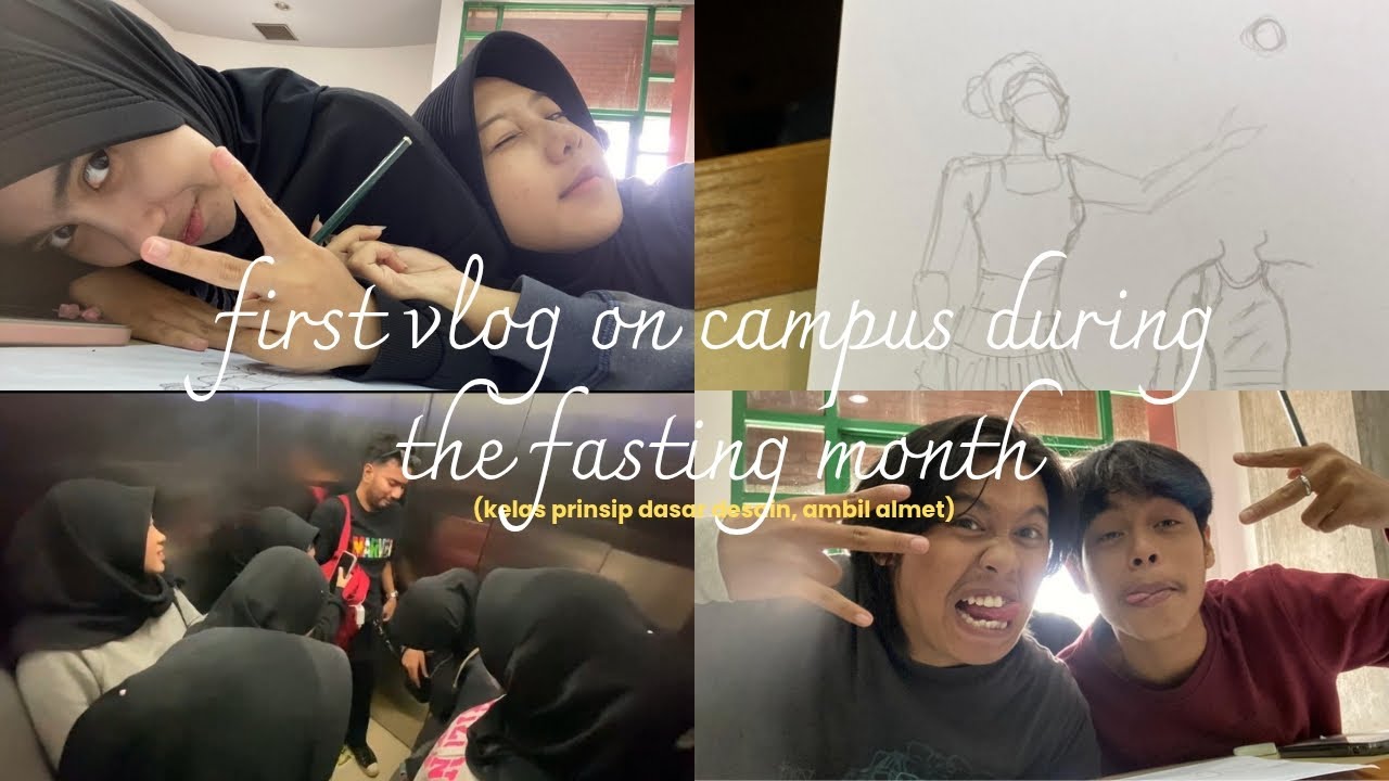 VLOG | kuliah pertama di bulan puasa ✨ , kelas prinsip dasar desain, ambil almet di sem2 