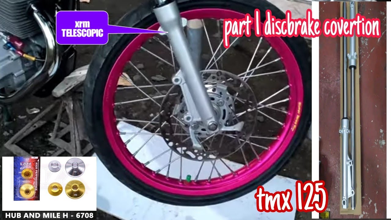 Installing Xrm telescopic for tmx 125  hub and miles / dicsbrake conversion🔥
