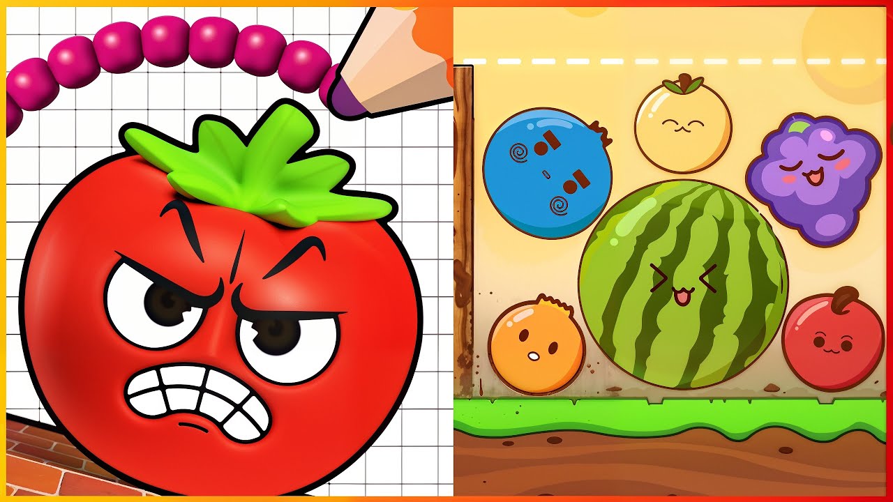 Draw Smasher VS Fruit Drop Merge - All Levels SpeedRun Gameplay