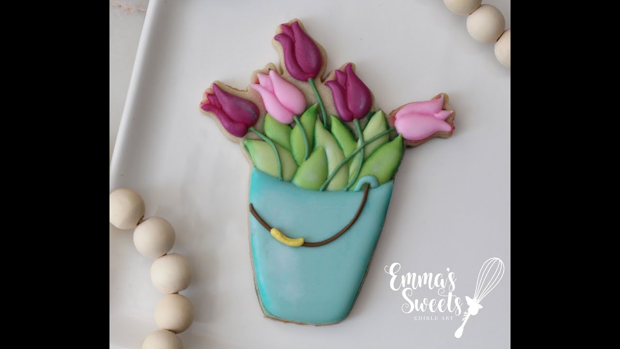 Pail of Tulip Cookies by Emma's Sweets