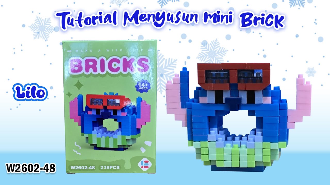 TUTORIAL LEGO VIRAL NANO BLOCKS MINI LEGO BRICKS MAKE A WISE LIFE DONUT SERIES W2602-48 STITCH