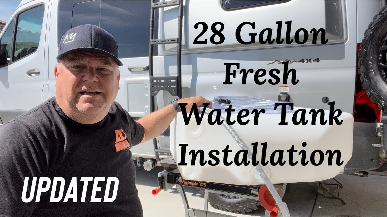 UPDATED: 28-Gallon Sprinter Van Spare Tire Basket Water Tank Installation