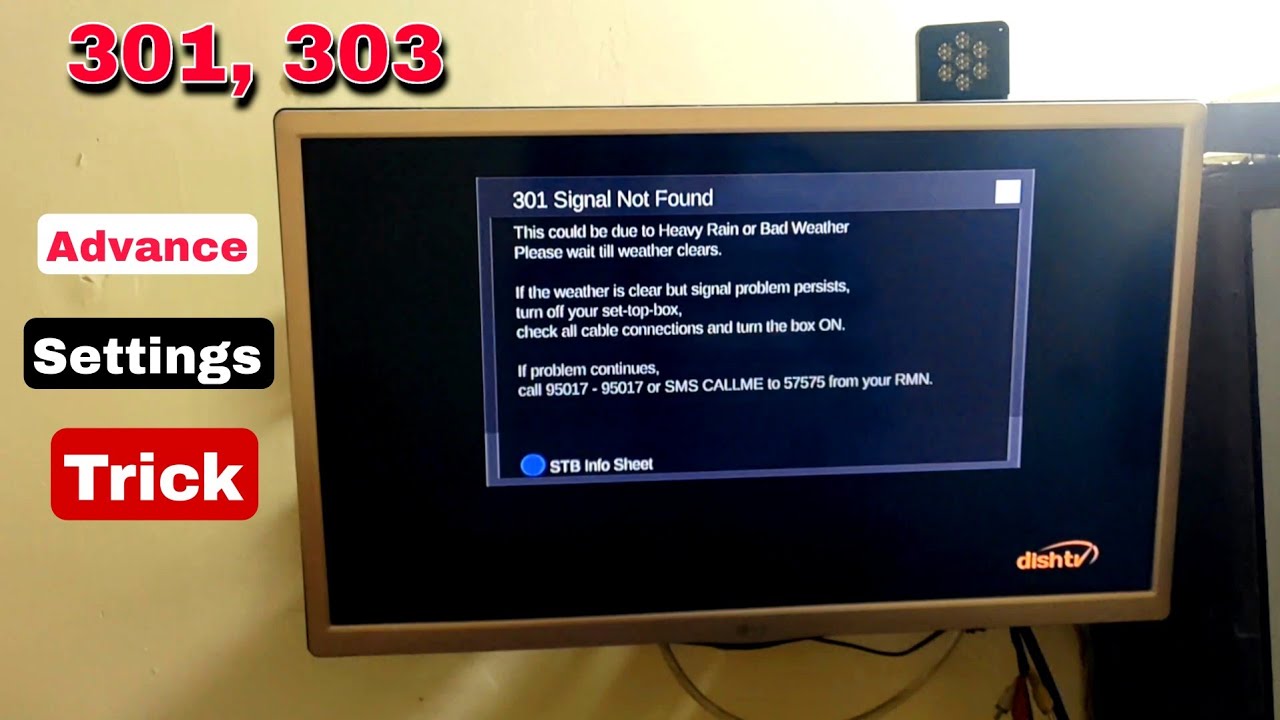Dish Tv Advance Settings | Dish Tv Signal Not Found | 301 Signal Not Found |Signal Not Found 2024