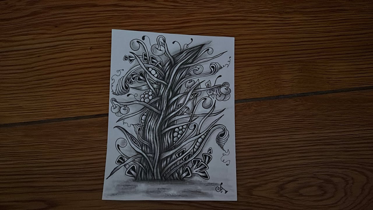 Zentangle how to draw mythograph with added mooka, poke leaf and root with so much more enjoy