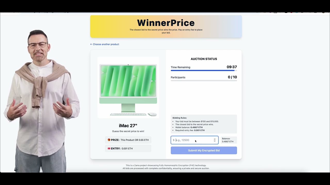Building a Confidential Auction with Zama FHE & Solidity | Web3