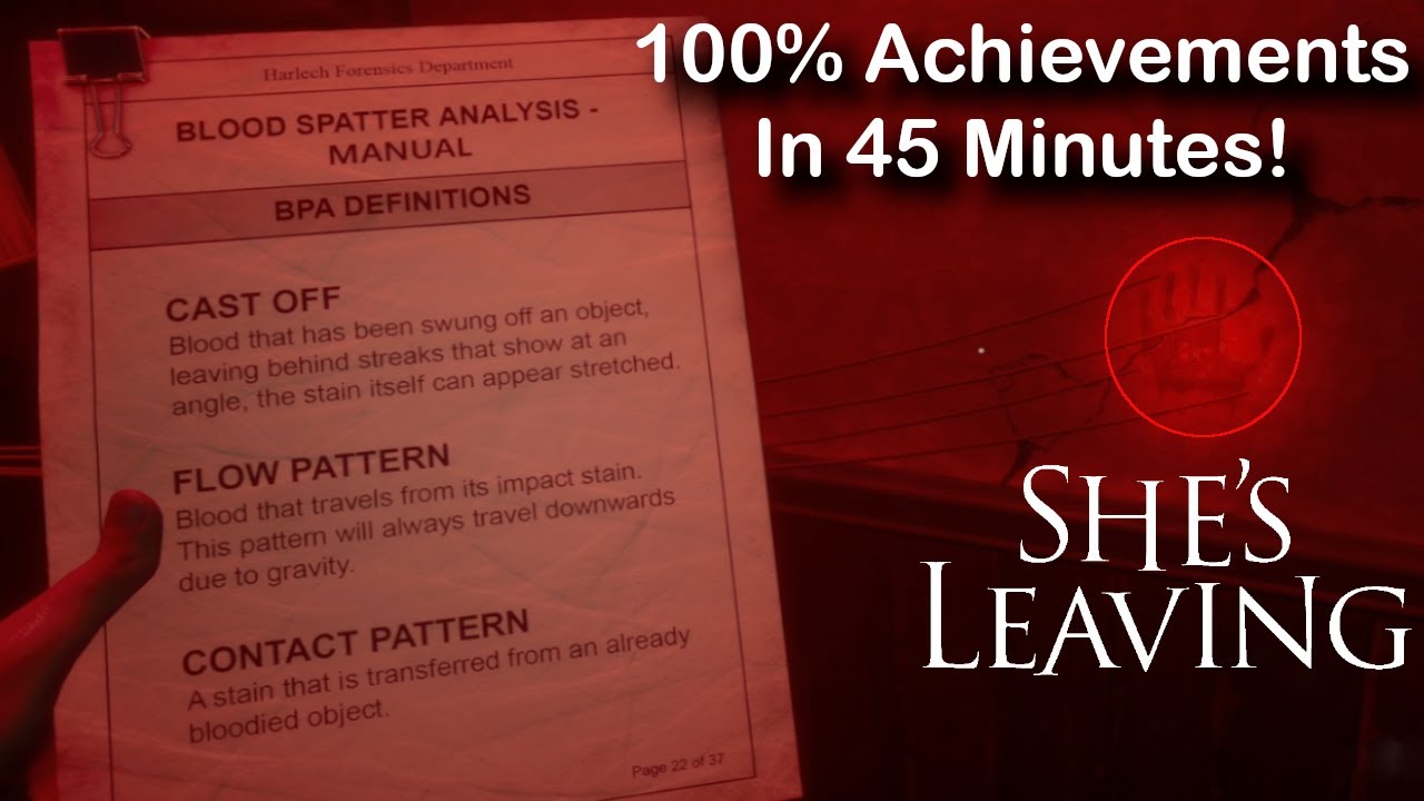She's Leaving | 100% Achievement & Trophy Guide | In 45 Minutes!