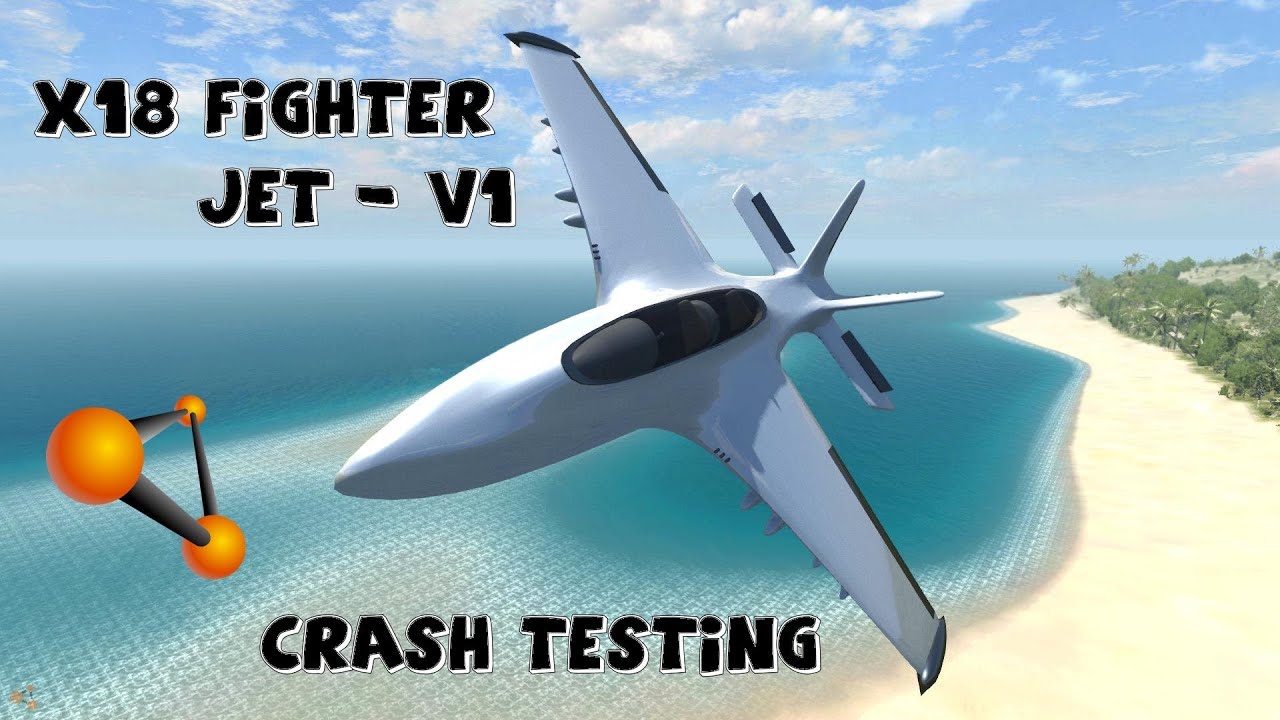 BeamNG Drive x18 Fighter Jet Crash Testing #56 - Insanegaz