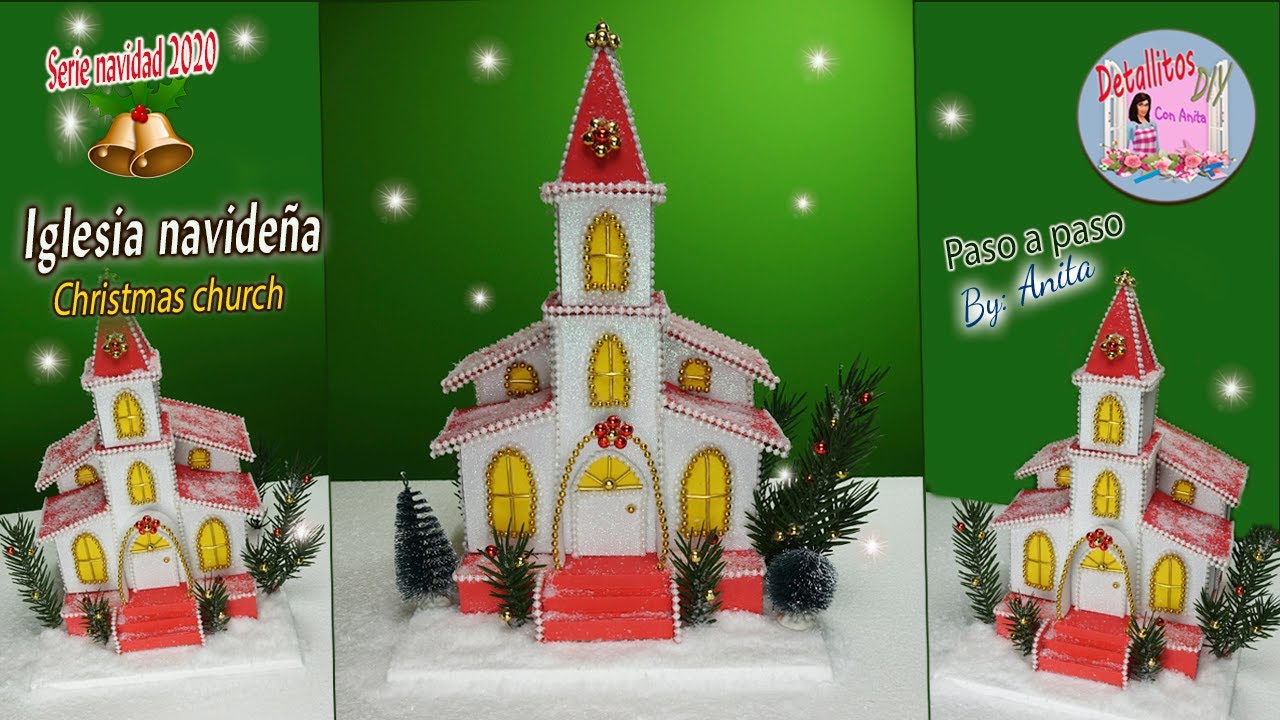 Iglesia Navideña de cartón y foamy