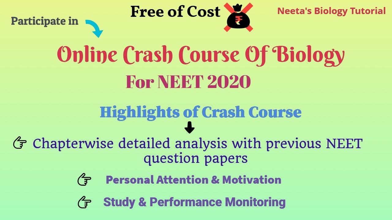 Online Crash Course of Biology For NEET 2020