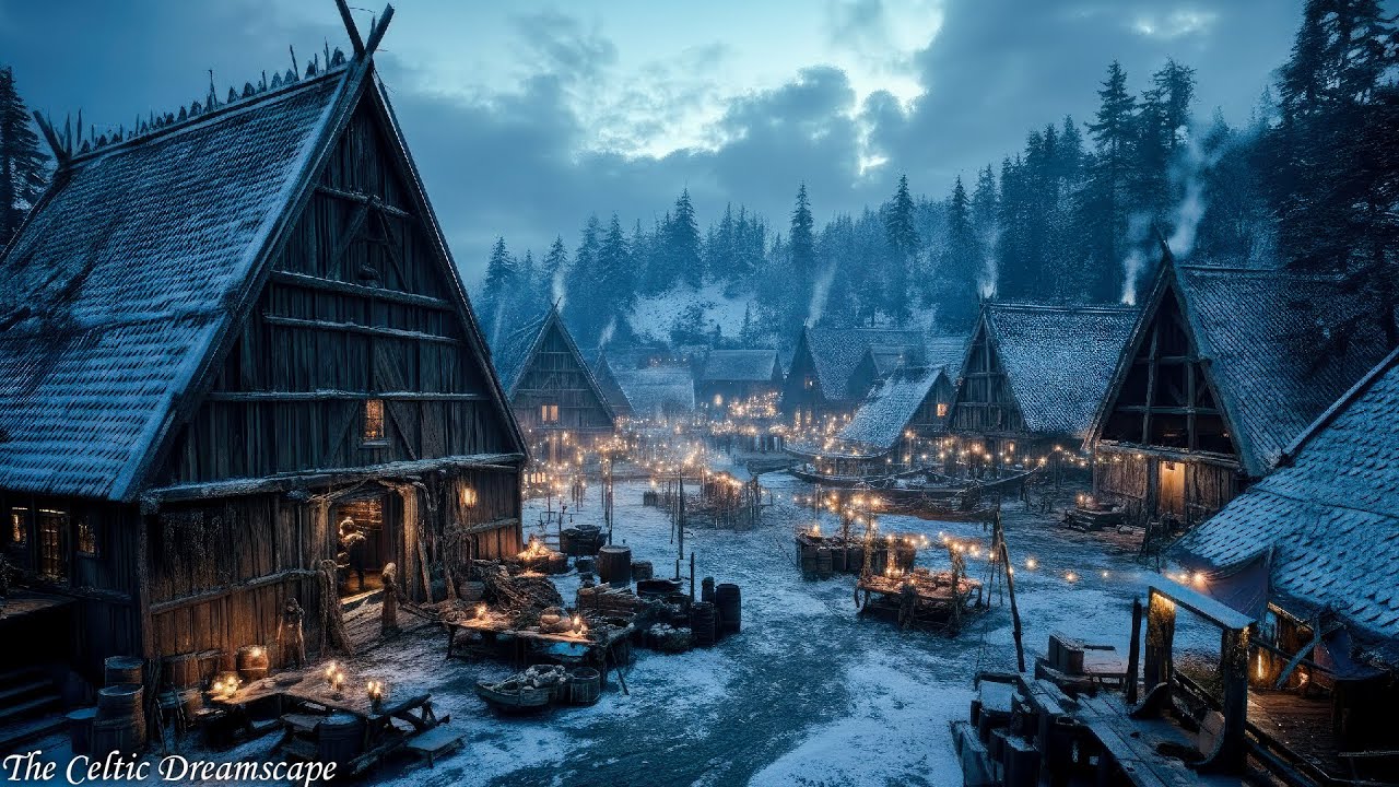The Whispering Lights of the Snow Celtic | Medieval Celtic Winter Ambience for Calm, Focus & Relax