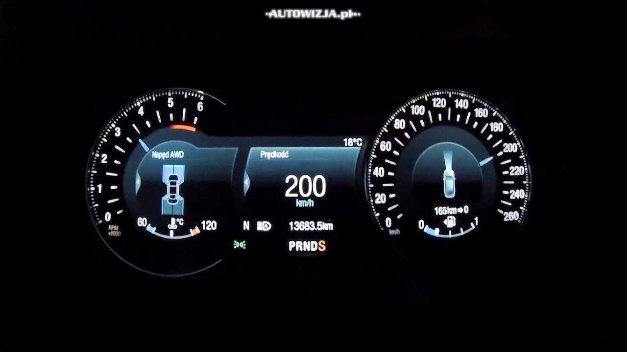 Ford S-Max 2.0 TDCi 180 hp AWD PowerShift acceleration 0-100 km/h, 0-200 km/h, racelogic