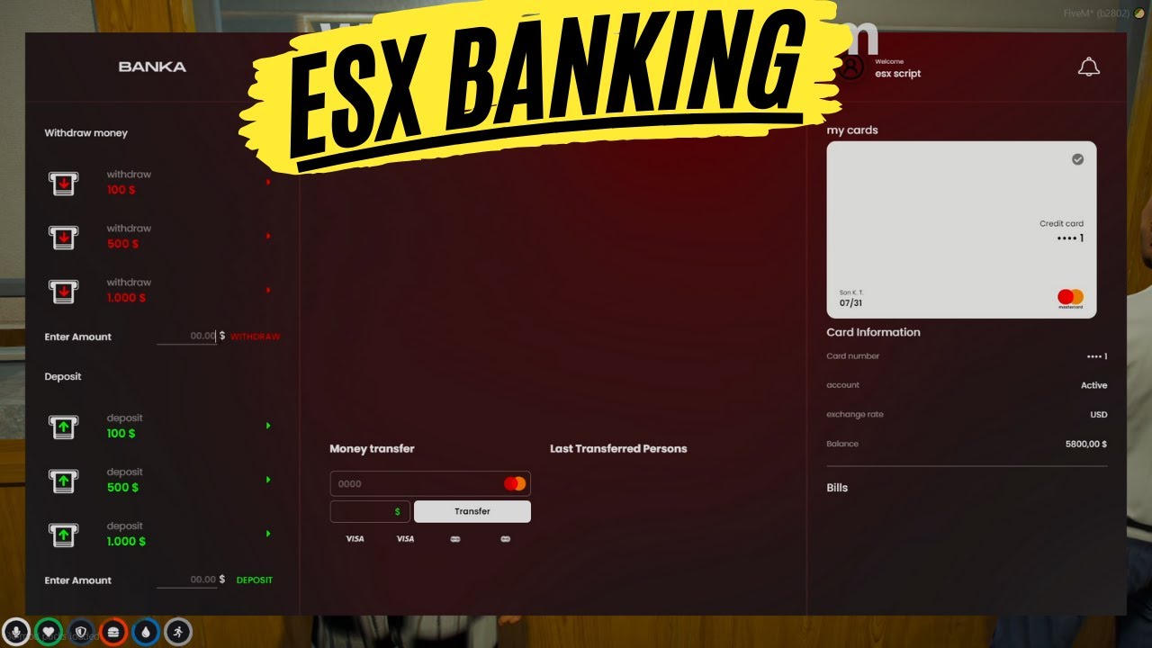 Esx Banking  Script For Your FiveM Server | Esx Scripts