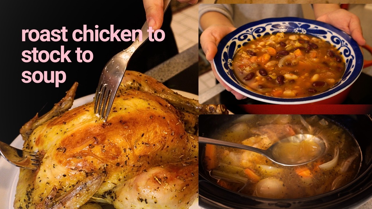 Turning Roast Chicken to Stock and Soup | Healthy and easy