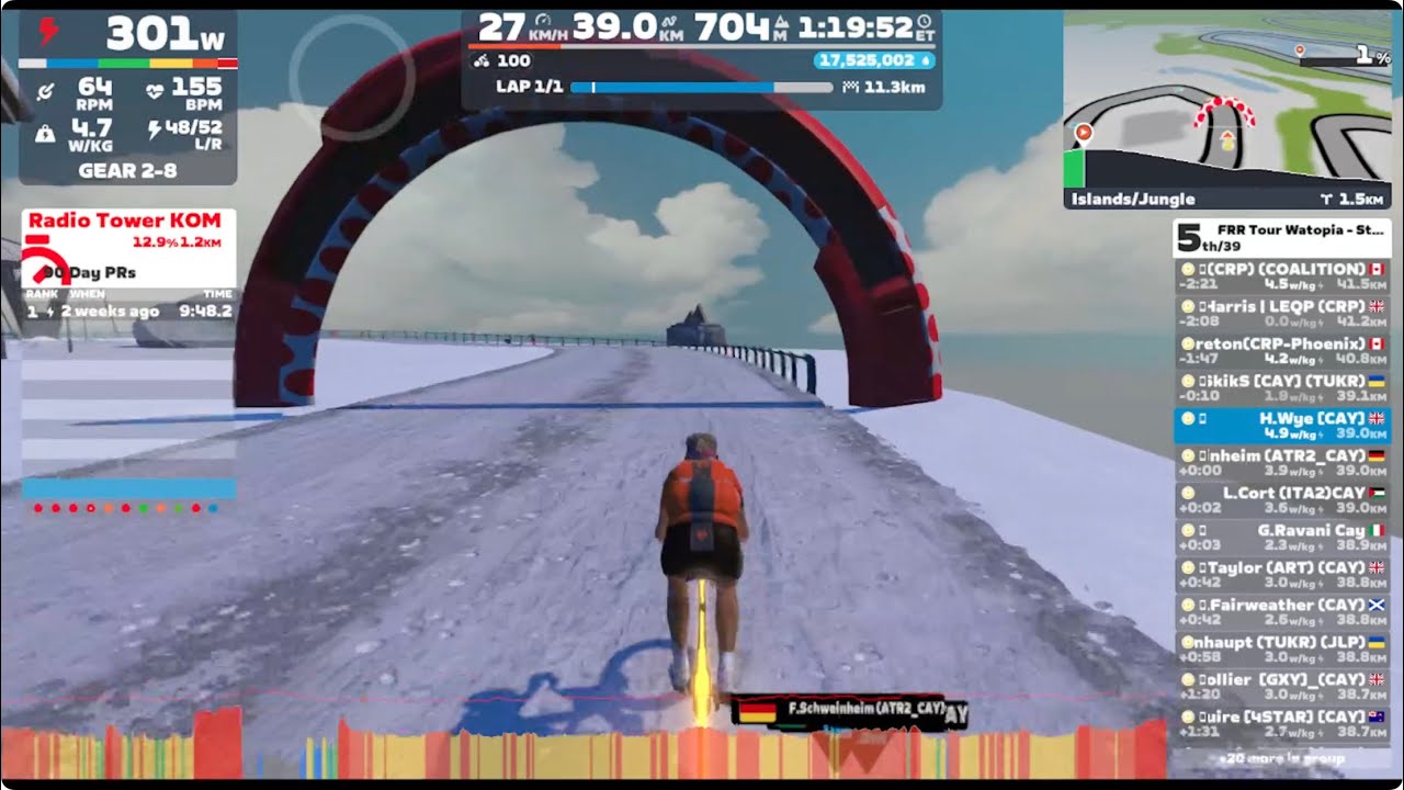 20260111T1600 FRR Tour Watopia Stage 8 pen-D CAY Shorelines and Summits x8