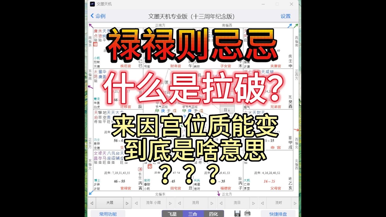 紫微斗数 | 什么是来因宫的质能变？