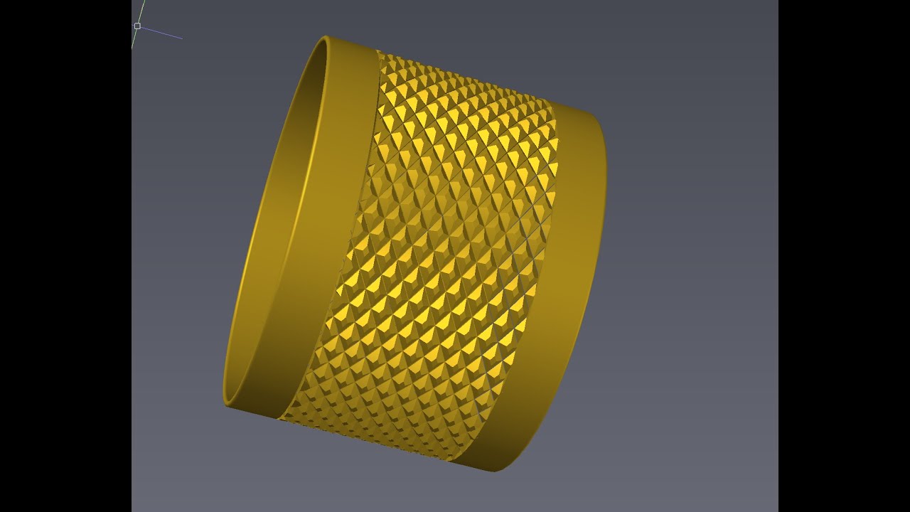 AutoCAD 3D Ring with diamond Knurling