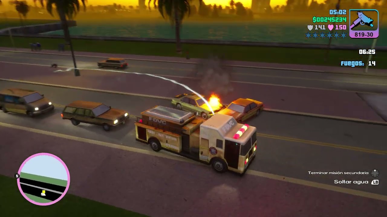 Todas las Misiones de Bombero Nivel 12 — Carro bombero — GTA Vice City The Definitive Edition