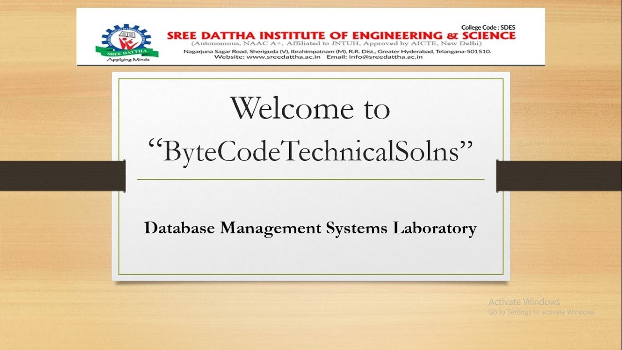DBMS LAB 1
