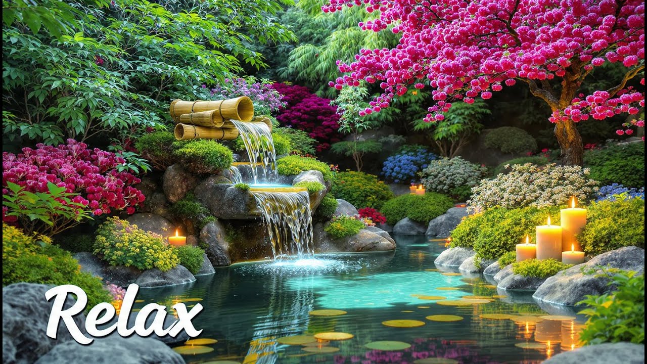 Meditation and Deep Sleep Ambience with Zen Bamboo Fountain | LIVE