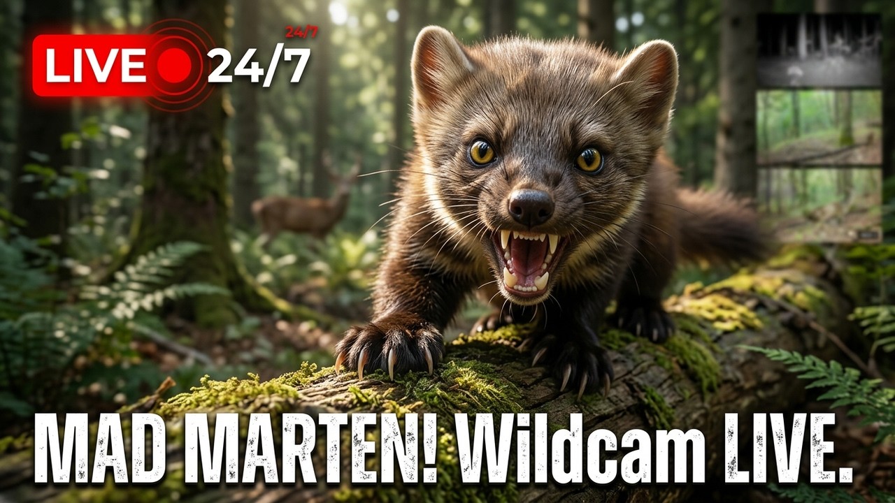 🔴Is a CRAZY PINE MARTEN hunting RIGHT NOW in the Swiss woods?🔴24/7 LIVE Wildcamera❤️
