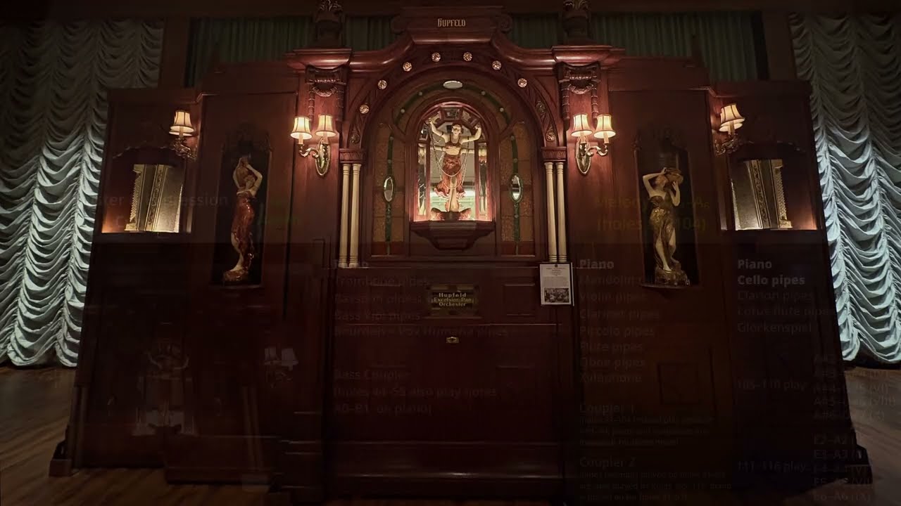 Hupfeld Excelsior-Pan orchestrion plays “The Doll Dance” (close-up on music roll with annotations)