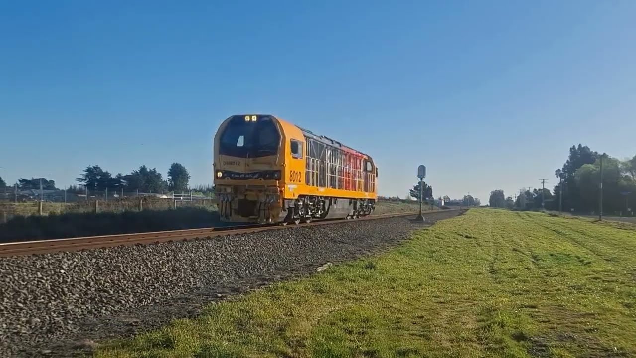 Train Spotting in Rolleston NZ - Highlights include the DM8012, DXR8022 and others.