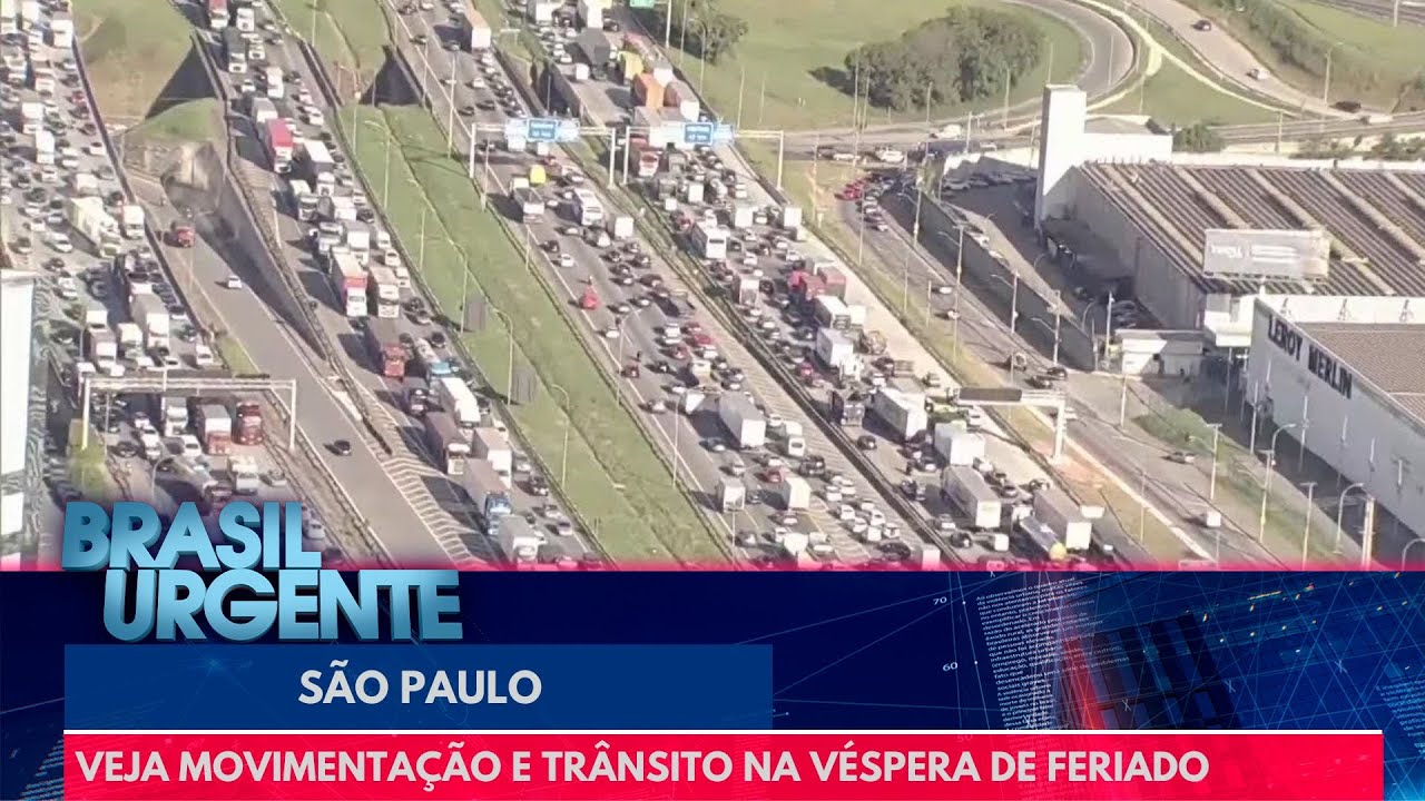 Veja movimentação e trânsito na véspera de feriado em SP | Brasil Urgente