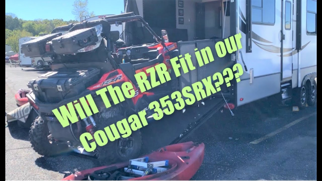 We tried loading the RZR in our Cougar 353SRX 5th Wheel Toy Hauler.