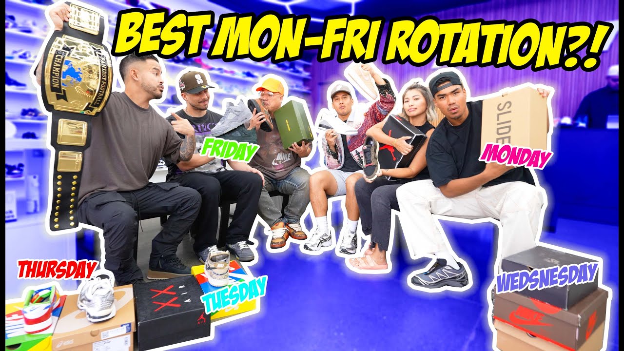WHO CAN MAKE THE BEST MONDAY - FRIDAY SNEAKER ROTATION?! 3 VS. 3!?