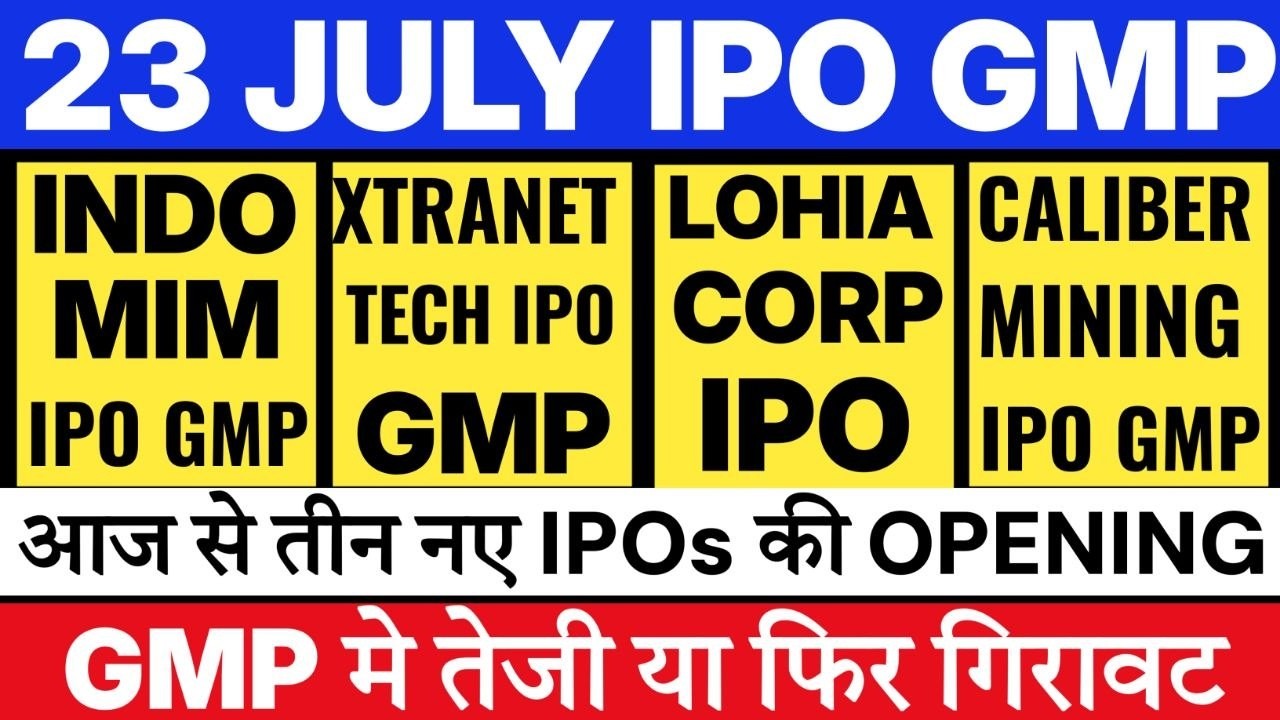 Indo MIM IPO GMP 💥| Lohia Corp IPO GMP | Caliber Mining IPO GMP | Xtranet Tech IPO GMP Today 💥