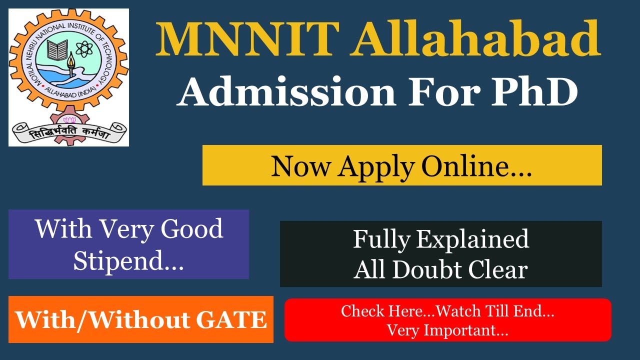 MNNIT PhD Admissions 2021| NIT PhD Admission 2021 | Recent Updates
