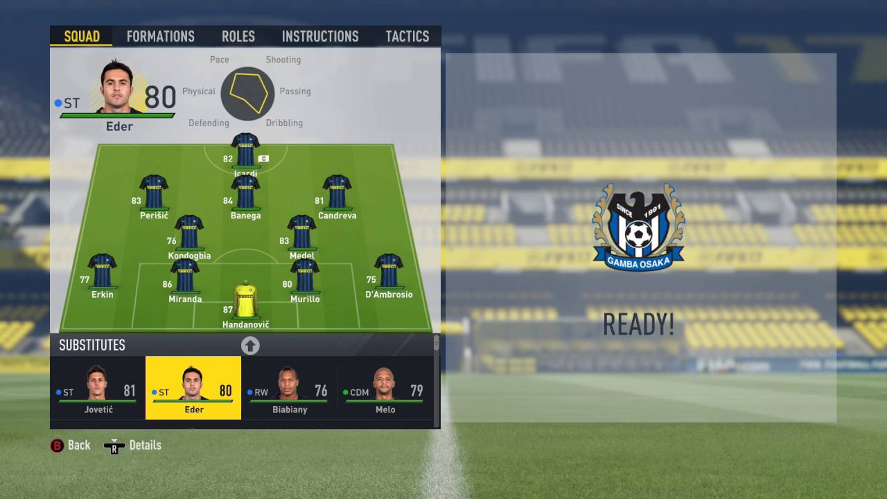 FIFA 17 Inter Milan Starting Line Up - Official Player Ratings and Faces!