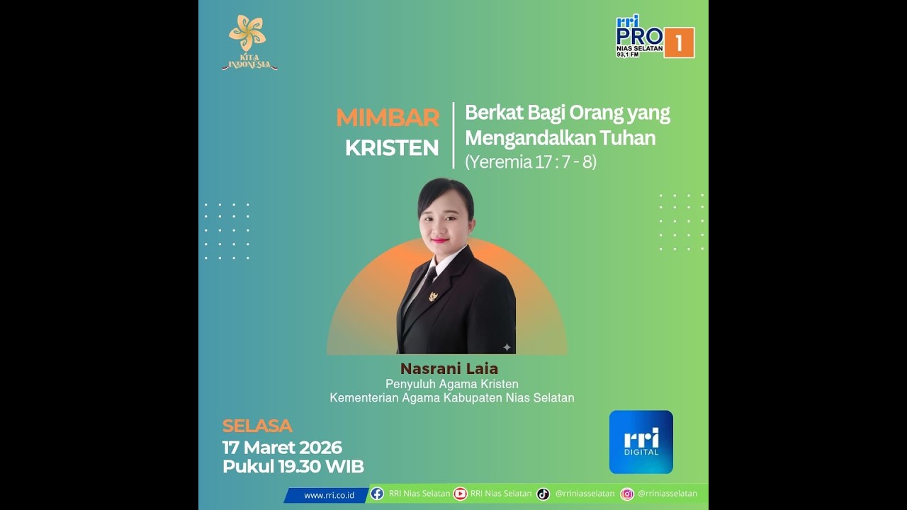 🔴LIVE | MIMBAR KRISTEN - Berkat Bagi Orang Yang Mengandalkan Tuhan (Yeremia 17: 7-8)