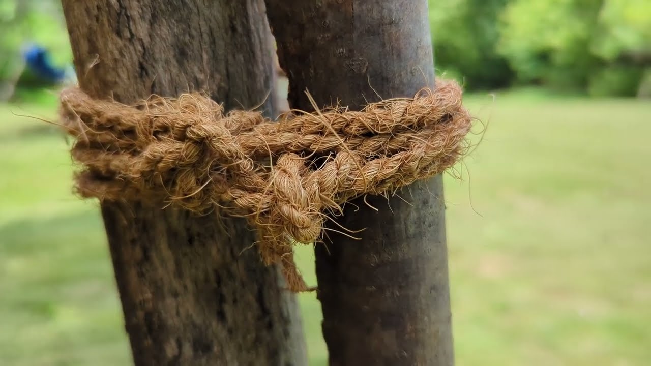 Povraz z kokosového vlákna je veľký pomocník, spevnenie komína ,Coir rope is a big helper,Tiny house
