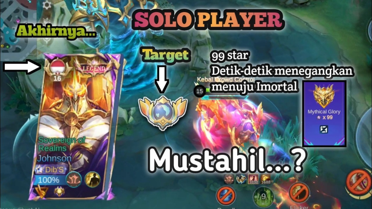 Detik-detik menegangkan || Solo Player Akhirnya Mythical immortals