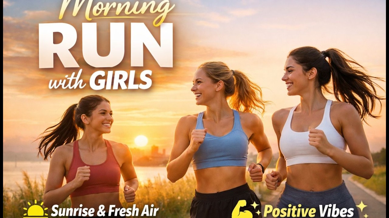 Morning Run with Girls | Sunrise Energy & Fresh Air 🌅Girls Morning Run | Laughs, Sweat & Sunshine 😄