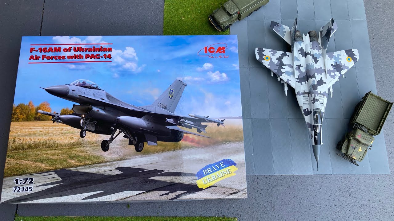 ICM 1/72 F16 Ukrainian air force unboxing 